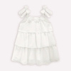 LILI GAUFRETTE Sukienka niemowlęca ozdobiona kwiatuszkami biała