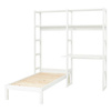 Hoppekids Hoppekids Shelf with 2 sections, 4 shelves, bed in 70x160 cm, and desk in 80 cm, White