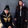 HUGO Girls' hooded parka, black