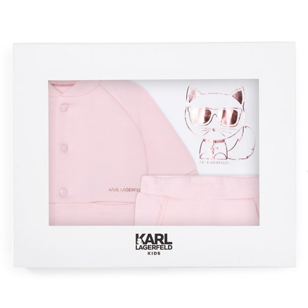 KARL LAGERFELD Kids Dres dziecięcy trzyczęściowy różowy 