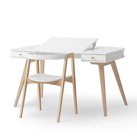 OLIVER FURNITURE Biurko dziecięce Wood białe wys. 66 cm z krzesłem