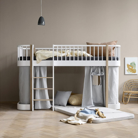  OLIVER FURNITURE Kurtyna do łóżka dziecięcego Wood Original szara