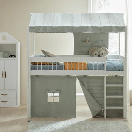 LIFETIME Kidsrooms Kurtyna do łóżka na niskiej antresoli Essence Blue Sage