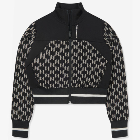 KARL LAGERFELD KIDS Brown and black mpnogram print hoddie