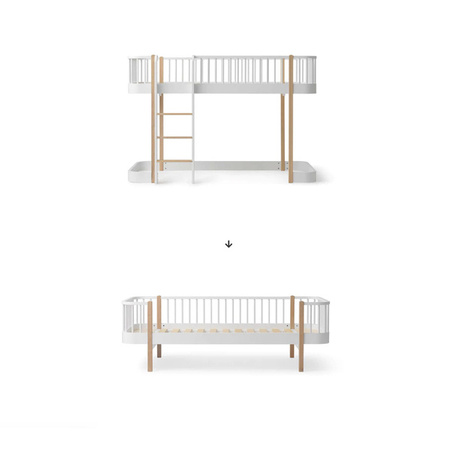 Oliver Furniture CONVERSION Mini + Low Bunk Bed to 2 łMini+ Junior Beds, white