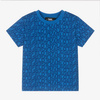 KARL LAGERFELD Boys short sleeve blue t-shirt with logo print