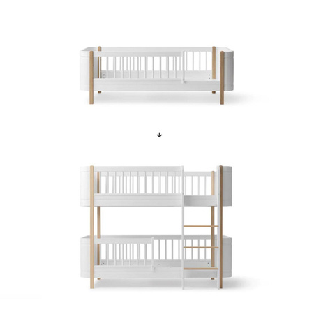  OLIVER FURNITURE Комплект для переобладнання низького двоярусного ліжка Mini+, білий/дуб