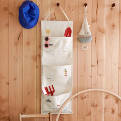 OLIVER FURNITURE Organizer na ścianę z trzema kieszeniami, Sea Life