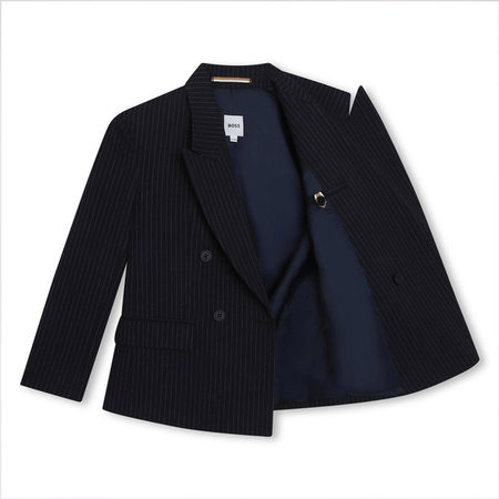 BOSS Kids Boys two-piece navy striped suit