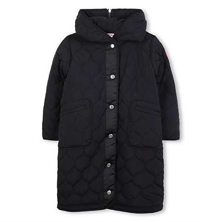 HUGO Girls' hooded parka, black