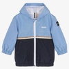 BOSS KIDS Baby boys hooded jacket pale blue and navy