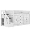 LIFETIME Kidsrooms Łóżko dziecięce niskie 128 cm z szafkami Breeze 