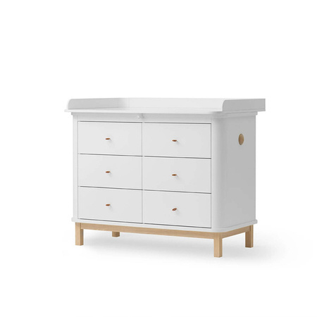 OLIVER FURNITURE WOD Dresser with 3 drawers and changing table, white/oak