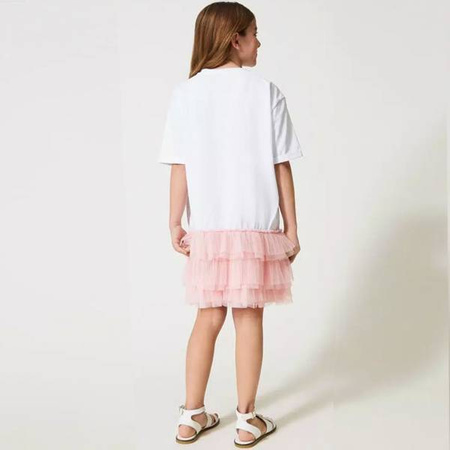 TWINSET Girls mint dress with tulle frill