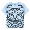 KENZO Kids T-shirt dziecięcy z nadrukiem Tiger, błękitny