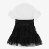 KARL LAGERFELD KIDS Sukienka dziewczęca biało-czarna