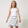 TWINSET Girls sleeveless jacquard logo dress, pink