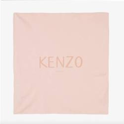 KENZO Kids Organic cotton baby blanket with logo palec pink