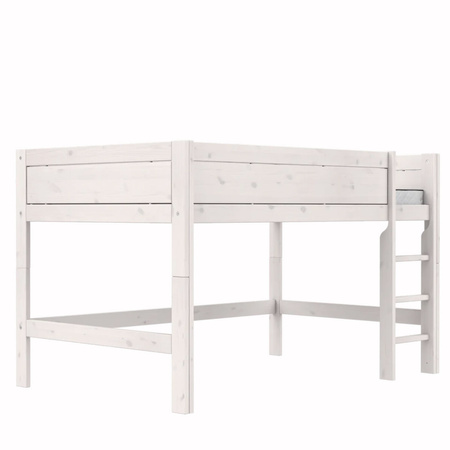 LIFETIME Kidsrooms Łóżko 128 cm z drabinką 120x200 cm whitewash