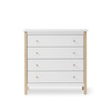 OLIVER FURNITURE Дитячий дерев'яний комод білого/дубового кольору