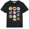 THE MARC JACOBS T-shirt chłopięcy z krótkim rękawem czarny z okrągłymi naszywkami