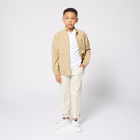 BOSS Kids Boys zipped cardigan, sand