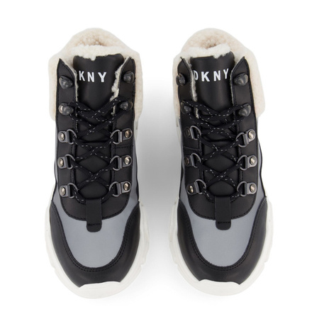 DKNY Sneakersy dziecięce za kostkę ocieplane futerkiem