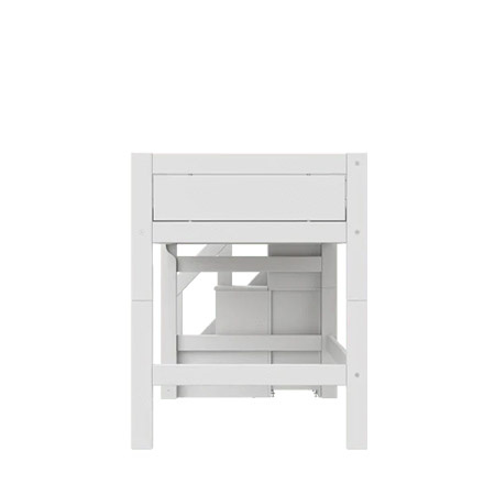 LIFETIME Kidsrooms Łóżko 90x200 cm na niskiej antresoli 128 cm ze schodami, białe