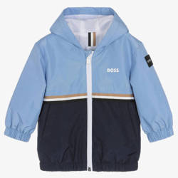 BOSS KIDS Baby boys hooded jacket pale blue and navy