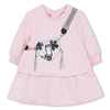 THA MARC JACOBS Baby Dress with Long Sleeves and a Handbag Print, Pink
