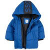 BOSS KIDS Boys Navy Logo Puffer Jacket with Water-Repellent