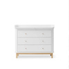 OLIVER FURNITURE WOOD Komoda dziecięca z trzema szufladami i przewijakiem, white/oak