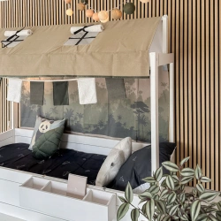 LIFETIME Kidsrooms Дитяче ліжко Монтессорі 90x200 з каркасом даху