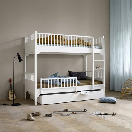  OLIVER FURNITURE Seaside Łóżko piętrowe białe z pionową drabinką