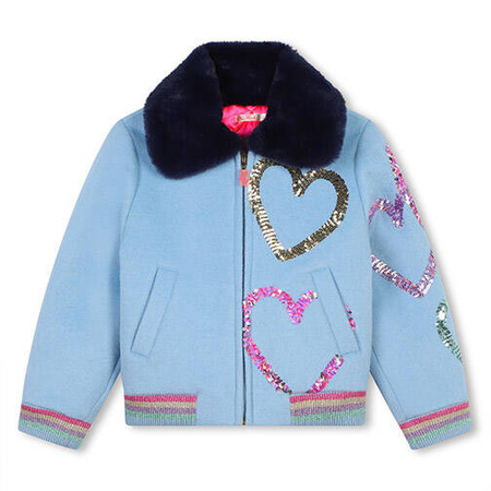 BILLIEBLUSH Girl's blue wool jacket