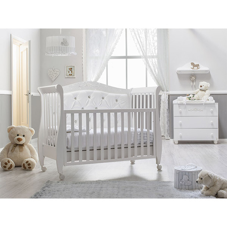 ItalBaby white baby cot with sofa option