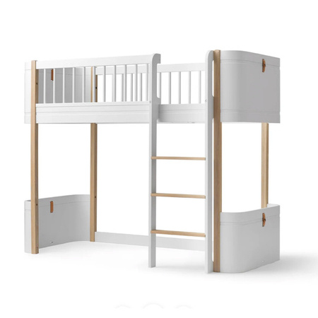  OLIVER FURNITURE Łóżko piętrowe Wood Mini + Low loft white/oak 70x160 cm