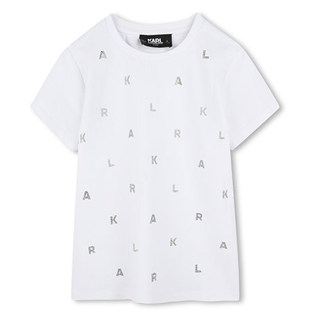 KARL LAGERFELD Girls' T-shirt with logo, white