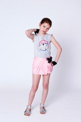 KARL LAGERFELD KIDS Spodenki dziewczęce różowe z kokardą