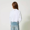 TWINSET Girls white knit cardigan with lace