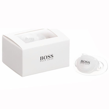 BOSS Kids Smoczek niemowlęcy w prezentowym pudełku biały