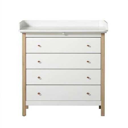 OLIVER FURNITURE Дитячий дерев'яний комод білого/дубового кольору