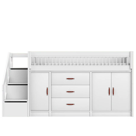 LIFETIME Kidsrooms Łóżko dziecięce niskie 128 cm z szafkami Breeze 