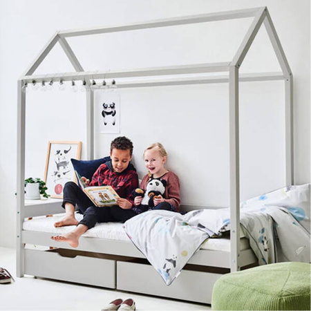  HOPPEKIDS  ECO Comfort Łóżko dziecięce domek 70x160 cm szare