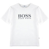 BOSS Kids T-shirt chłopięcy z krótkim rękawem biały logo