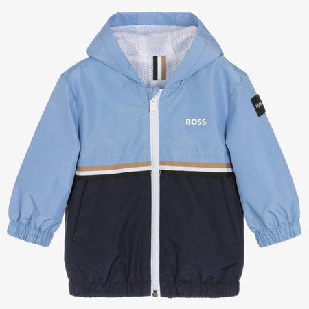 BOSS KIDS Baby boys hooded jacket pale blue and navy