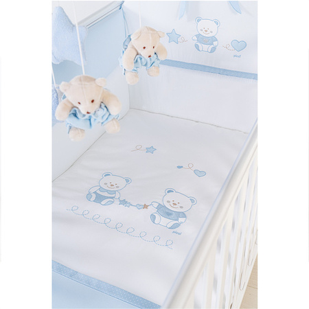 PICCI Nene embroidered blanket with bear application white and beige
