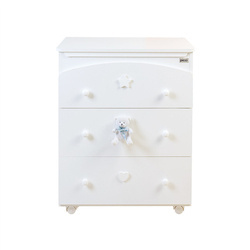PICCI Nene Dresser changing table white with teddy bear with sky blue ribbon