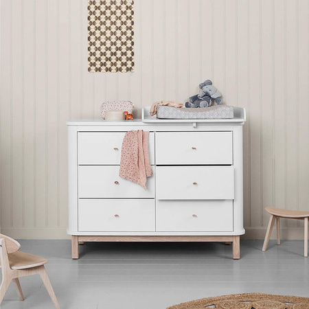 OLIVER FURNITURE Przewijak mały do komody Wood z 6 szufladami biały