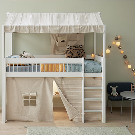 LIFETIME Kidsrooms Play Curtain for Mid Sleeper Bed Essence Natural